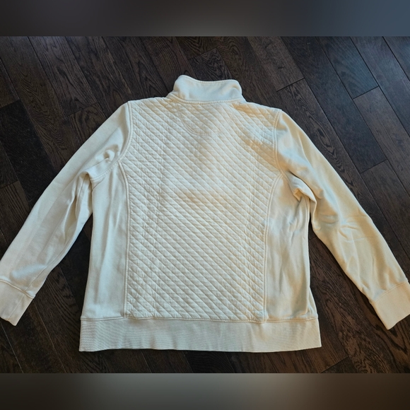 LL Bean Women's Cream Quilted Sweatshirt XL - Picture 6 of 7